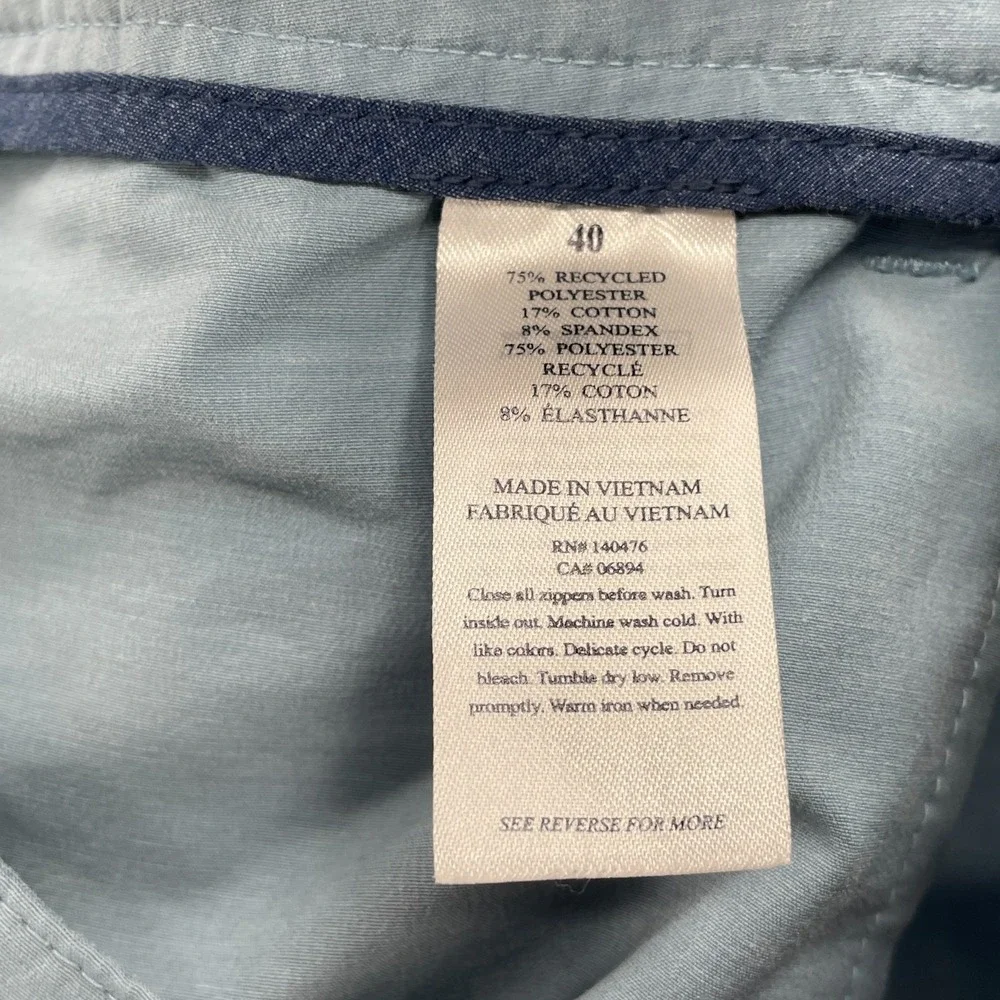 Faherty All Day Shorts Men 40x8* Blue Chino Preppy Outdoor Golf Performance Surf